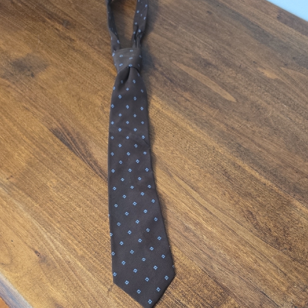 Classic Brown Silk Tie with Polka Dots